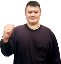 翔大さんがガッツポーズしている写真